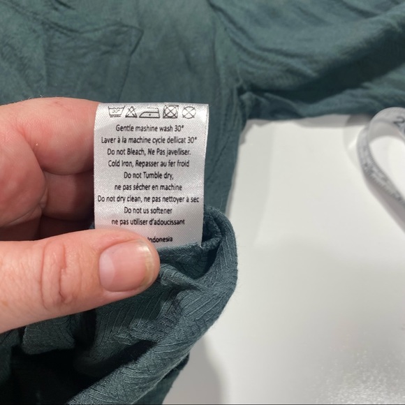 Rabens Saloner Green Emma Herringbone Classic Soft  Button Down Woman’s Shirt S - Picture 9 of 10